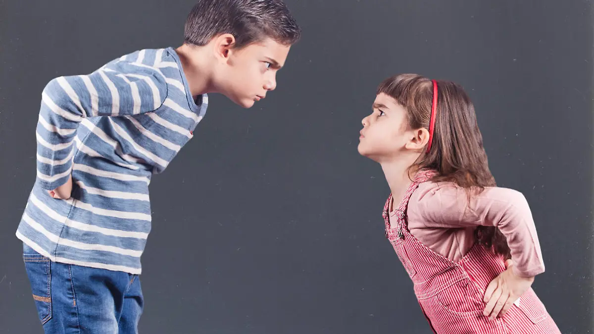 Brother and sister having an argument. Family relationships concept