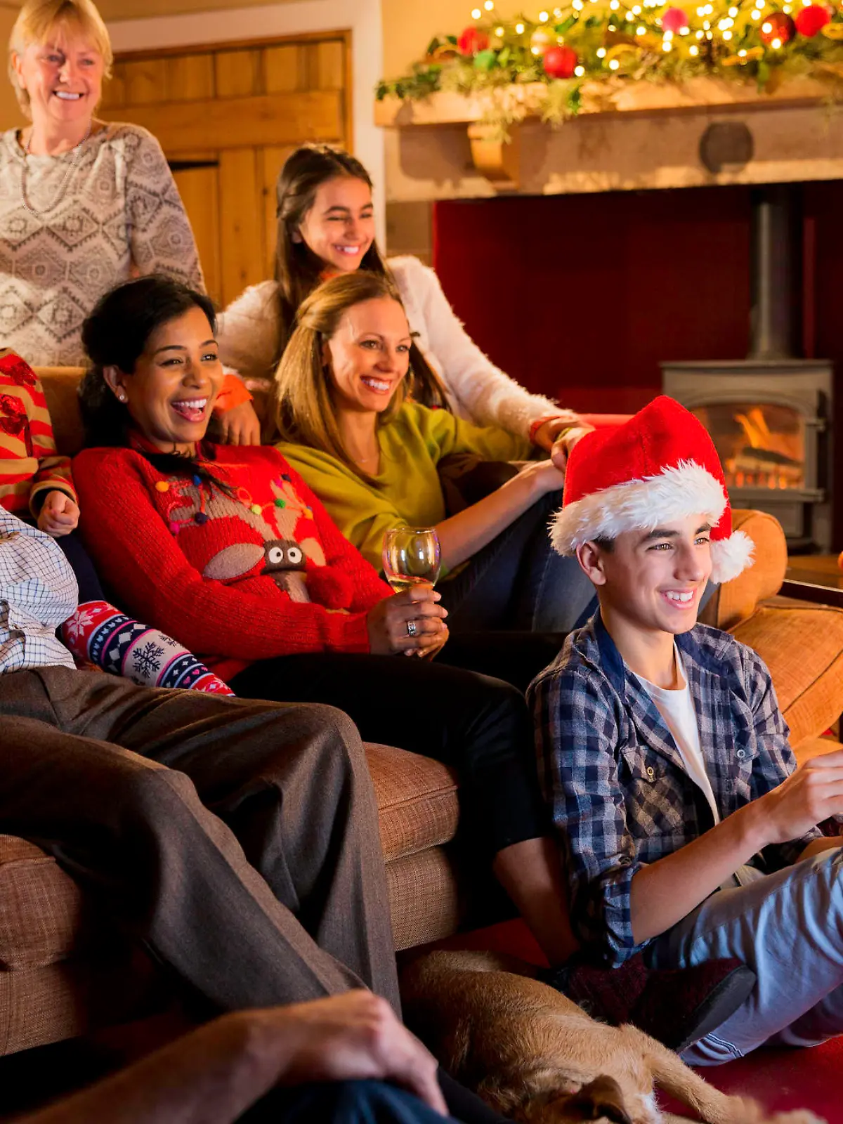 Familie vor dem Fernseher