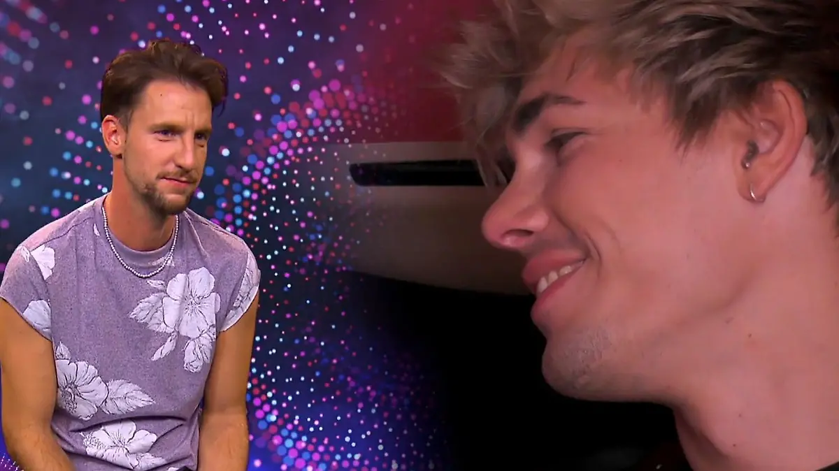 "Take Me Out"-Buzzer-Boy Sascha (l.) ist hin und weg von Kandidat Tony