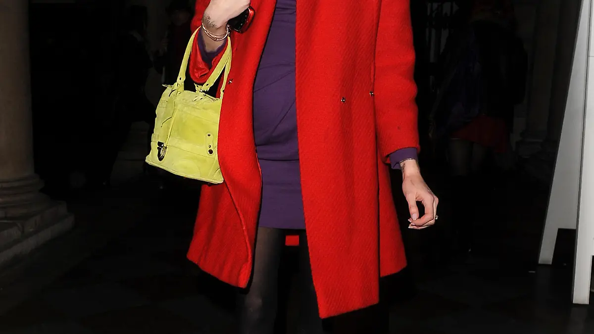 Pregnant Peaches Geldof and singer Pixie Lott leaving the PPQ A/W 2012 catwalk show.