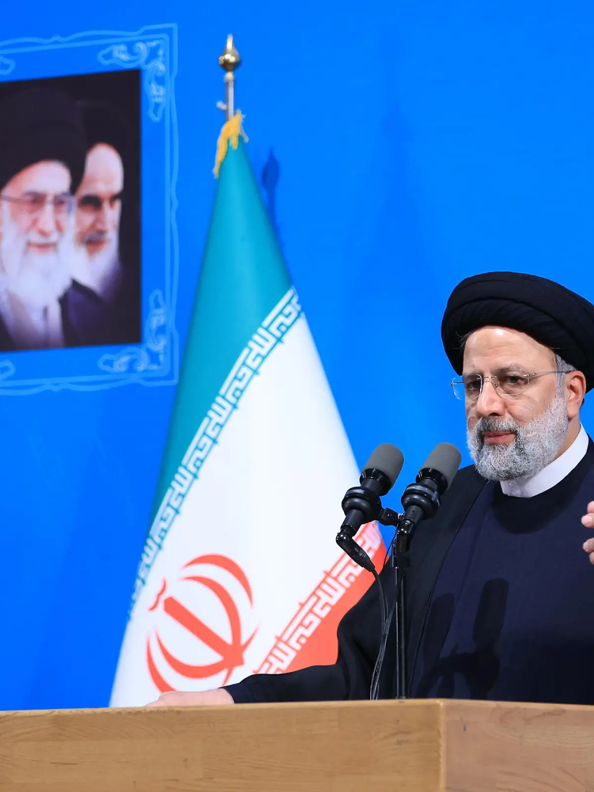 December 7, 2022, Tehran, Tehran, Iran: This handout picture provided by the Iranian presidency shows Iran's President EBRAHIM RAISI delivering a speech at Tehran University as the Islamic country marks Student's Day, on December 7, 2022. The Iranian president was visiting the university to mark the annual Students' Day, which marks the 1953 killing by the shah's security forces of three students. Raisi thanked students on the student's day at the university of Tehran for their âinsightâ in not letting the atmosphere of the university be the atmosphere of âriot.'' The Islamic Republic has been rocked by protests -- referred to by officials as ''riots'' -- since the September 16 death of Mahsa Amini after her arrest for an alleged breach of the country's dress code for women. (Credit Image: © Iranian Presidency via ZUMA Press Wire) / action press