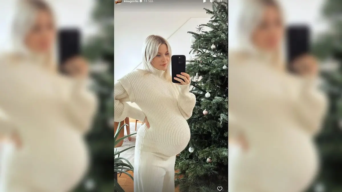 Lena Gercke zeigt ihren XL Babybauch