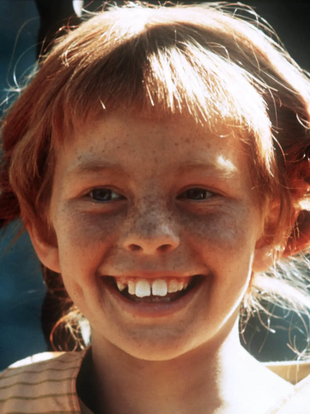 Die schwedische Jungschauspielerin Inger Nilssosn als Pippi Langstrumpf in dem gleichnamigen Kinderfilm nach einem Buch der schwedischen Schriftstellerin Astrid Lindgren. (Aufnahme vom März 1969).