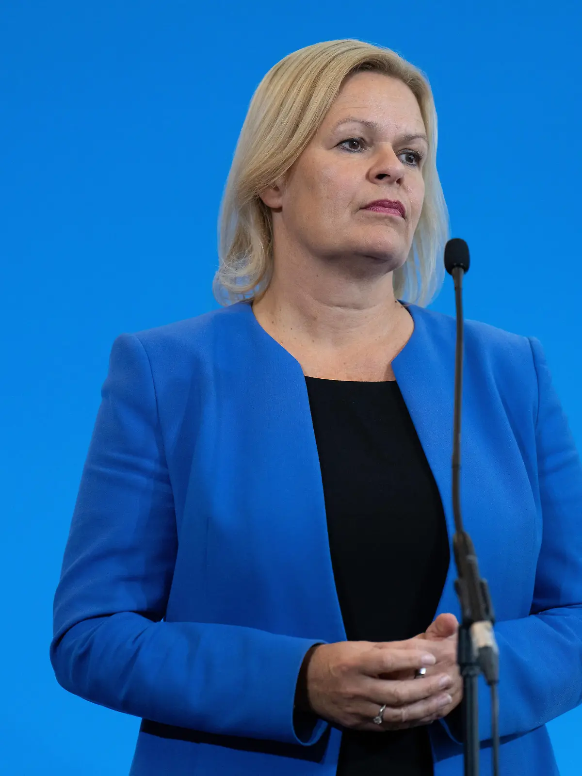  Nancy Faeser, Bundesministerin des Innern und für Heimat Pressestatement zum Fachkräfteeinwanderungsgesetz Berlin Berlin GER *** Nancy Faeser, Federal Minister of the Interior and Home Affairs Press Statement on the Skilled Worker Immigration Act Berlin Berlin GER