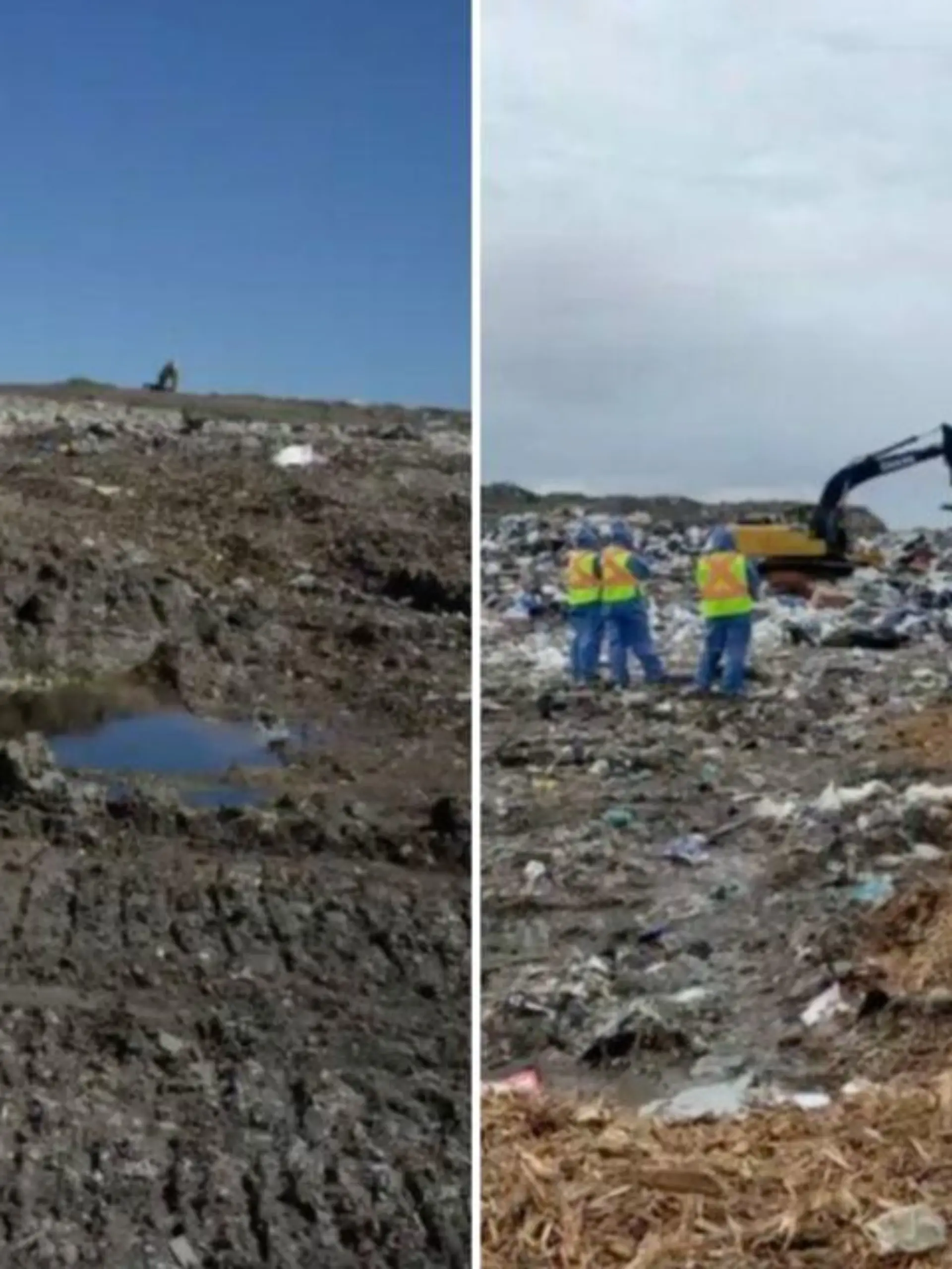 Die Polizei veröffentlichte Fotos der unzugänglichen Prairie Green Deponie (l.) und der Brady Deponie. Dort wurden die Überreste des dritten Opfers gefunden.