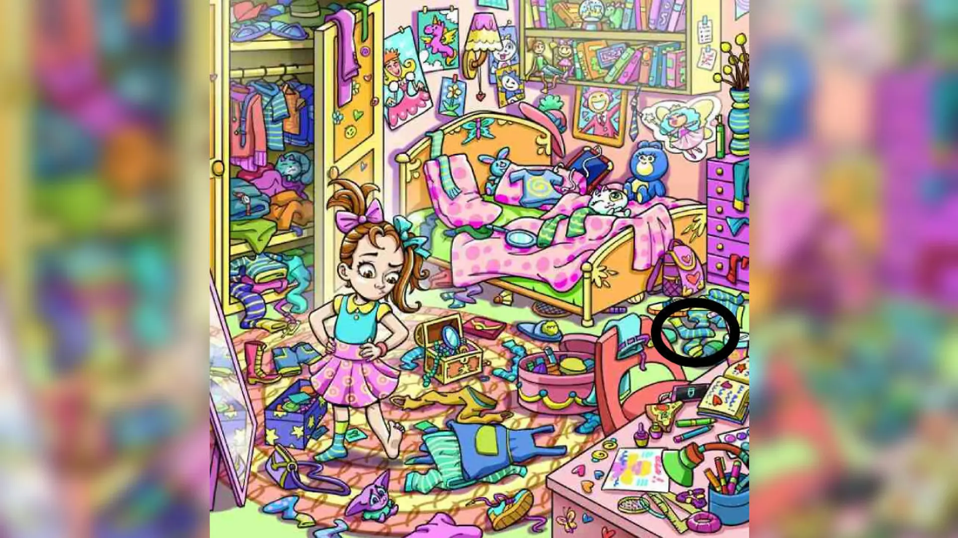 Auflösung Suchbild Socke