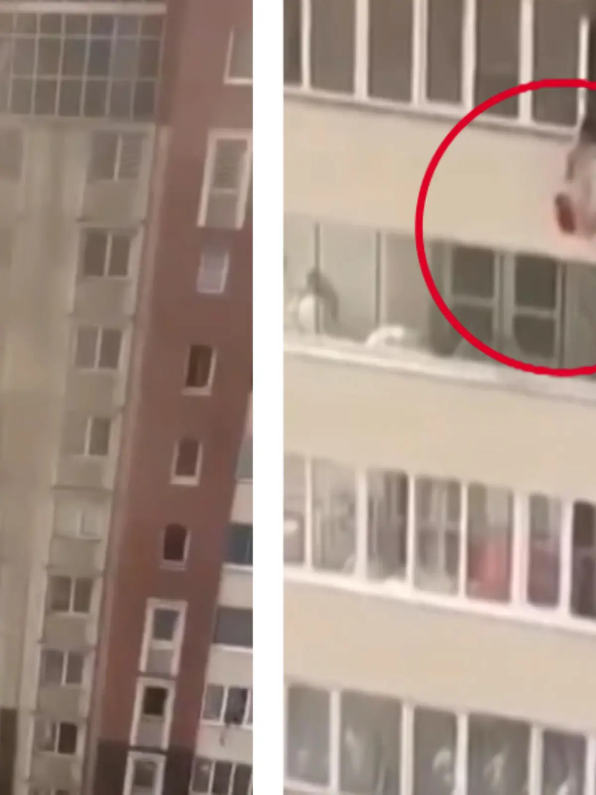 Bei einem Feuer in einer kasachischen Großstadt werfen verzweifelte Eltern ihre Kinder aus dem Fenster, um sie vor dem Flammen zu retten. Den dramatischen Moment sehen Sie im Video.