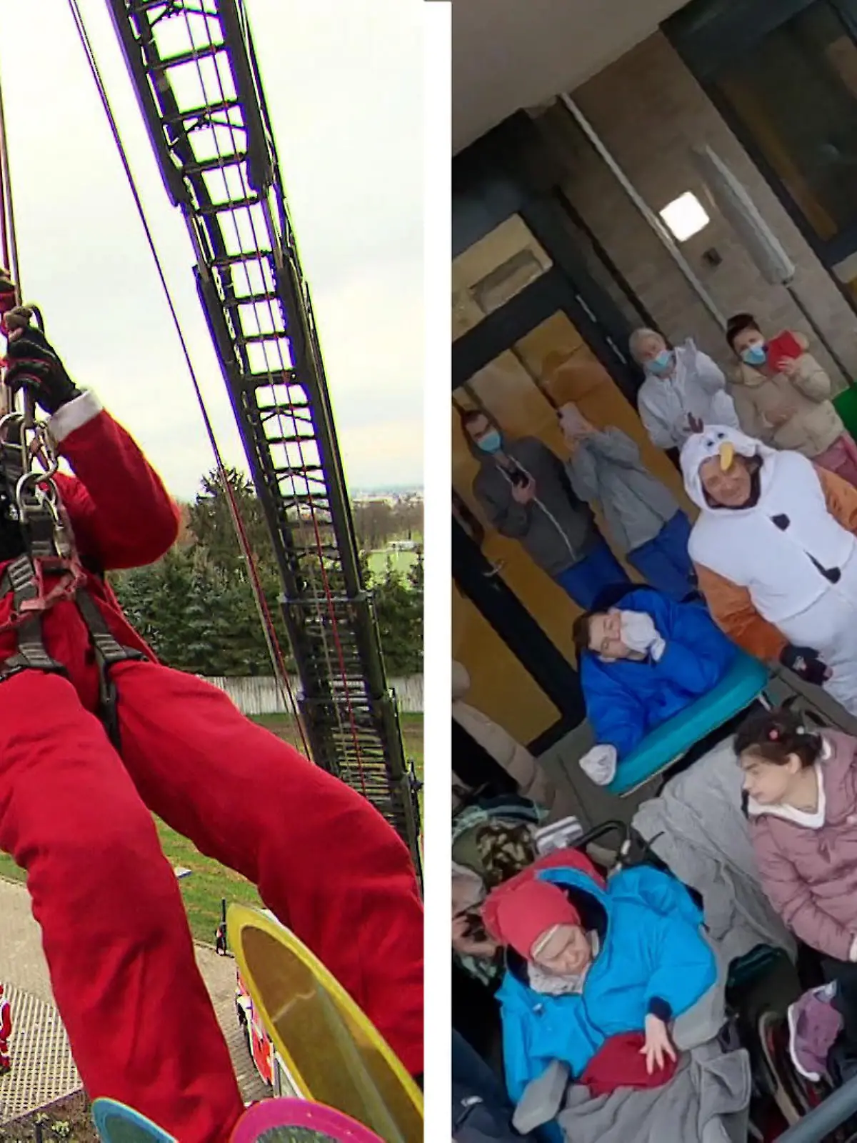 Geschenke vom Nikolaus höchstpersönlich? – das haben die Kinder und Jugendlichen des Wiesbadener Kinderhauses „Zwerg Nase Zentrum“ am heutigen Nikolaustag erleben dürfen. Als Nikolaus verkleidet seilten sich die Höhenretter der Feuerwehr vom Korb einer Drehleiter bis zu den Balkonen ab und überbrachten Geschenke und Weihnachtsgrüße. Ob die Überraschung gelungen ist und wie die Kinder und Jugendlichen reagiert haben, zeigen wir im Video.