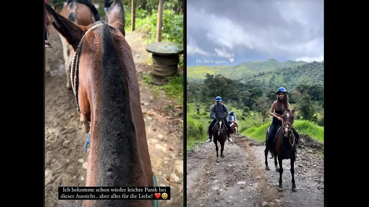 "Der Bachelor" Dominik Stuckmann und Gewinnerin Anna Rossow beim Ausritt in Costa Rica