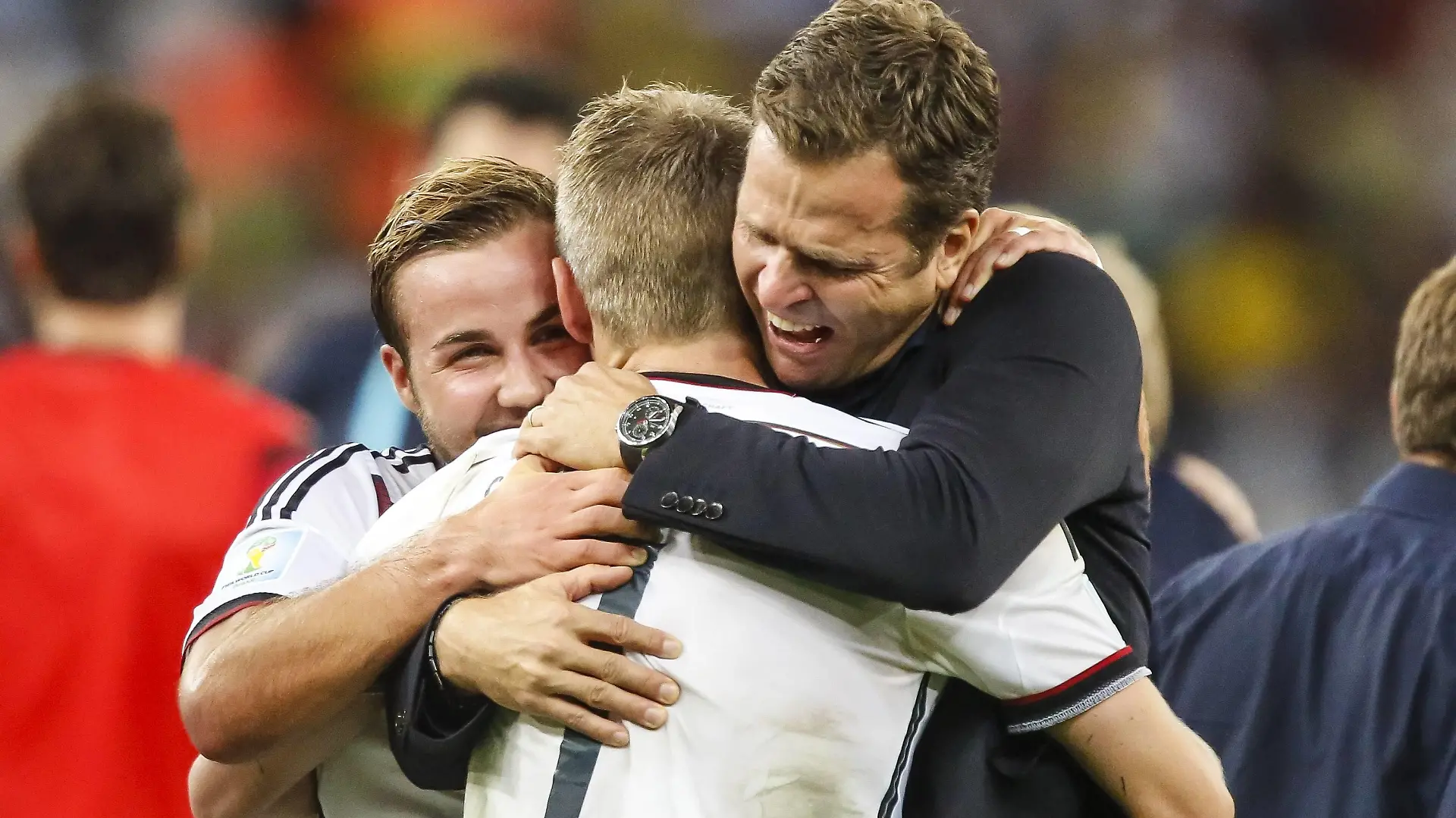 Bastian SCHWEINSTEIGER, DFB 7 MARIO GÖTZE, DFB 19 OLIVER BIERHOFF, MANAGER, TEAMMANAGER DFB,weinen, Traenen weint Jubel Freudentraenen DEUTSCHLAND - ARGENTINIEN 1-0 n.V. FIFA Fussball WM FINALE Weltmeisterschaft am 13.07.2014 im Maracana Stadion von Rio de Janeiro

Bastian Schweinsteiger DFB 7 Mario Götze DFB 19 Oliver Bierhoff Manager Team Manager DFB cry Tears cries cheering FREUDENTRAENEN Germany Argentina 1 0 n v FIFA Football World Cup Final World Cup at 13 07 2014 in Mara Cana Stadium from Rio de Janeiro