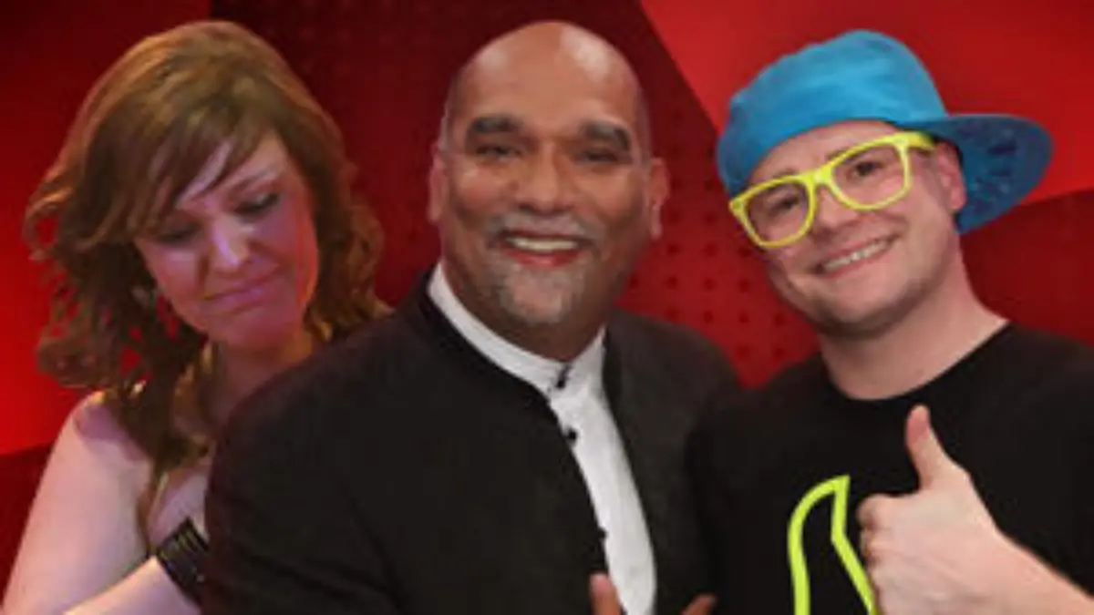 Im zweiten Halbfinale überzeugen Ramona Fottner, Freddy Sahin-Scholl und Tobias Kramer (v.l.)
