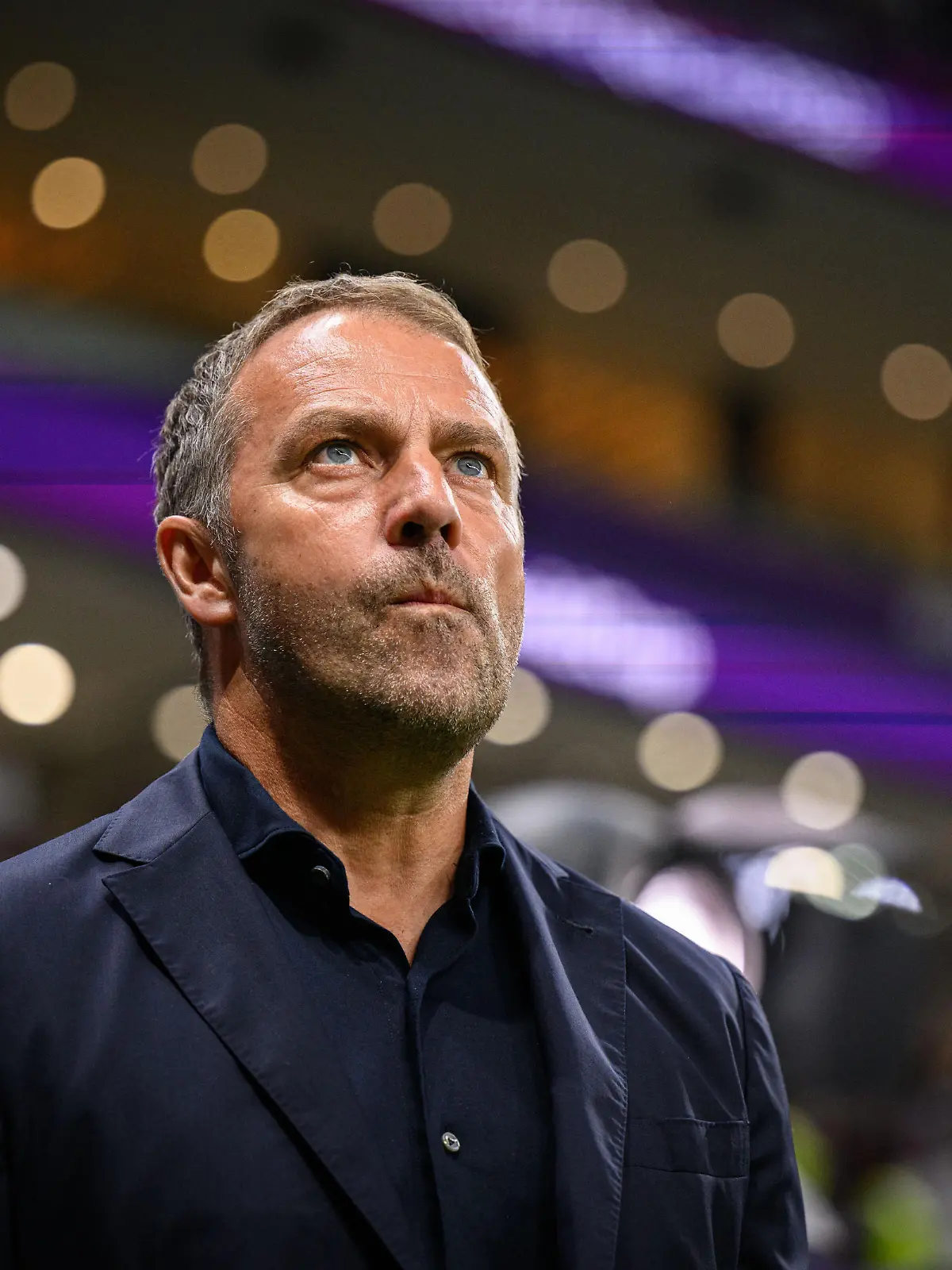 Head Coach Hansi Flick of Germany arrives in the stadium GES/ Fussball/ WM 2022: Spiel 44: Costa Rica - Deutschland, 01.12.2022 Football / Soccer: World Cup 2022: Match 44: Costa Rica vs Germany, Al Khor, December 1, 2022