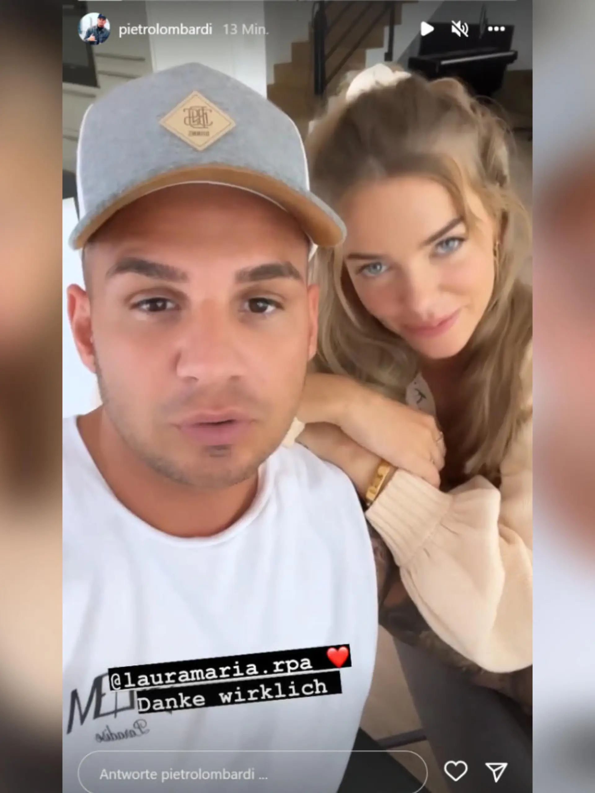 DSDS-Juror Pietro Lombardi und Laura Maria Rypa bedanken sich für die lieben Glückwünsche zur Schwangerschaft.