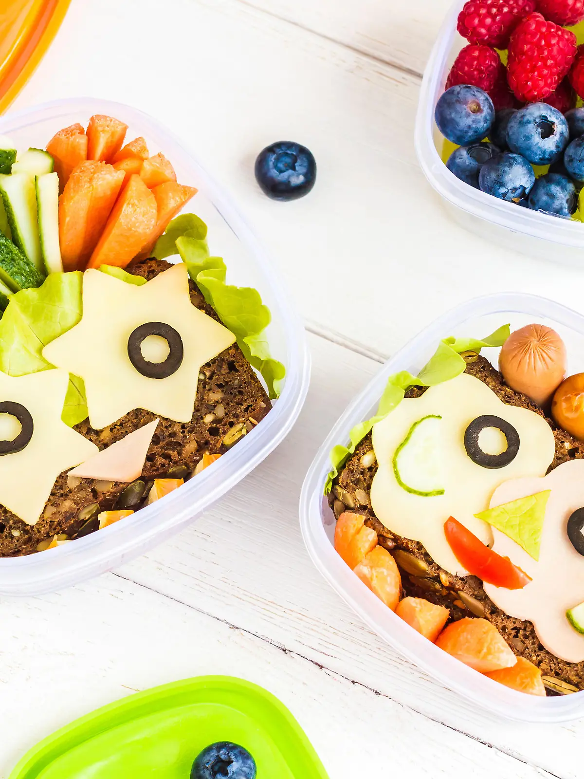 School lunch box for kids. Top view