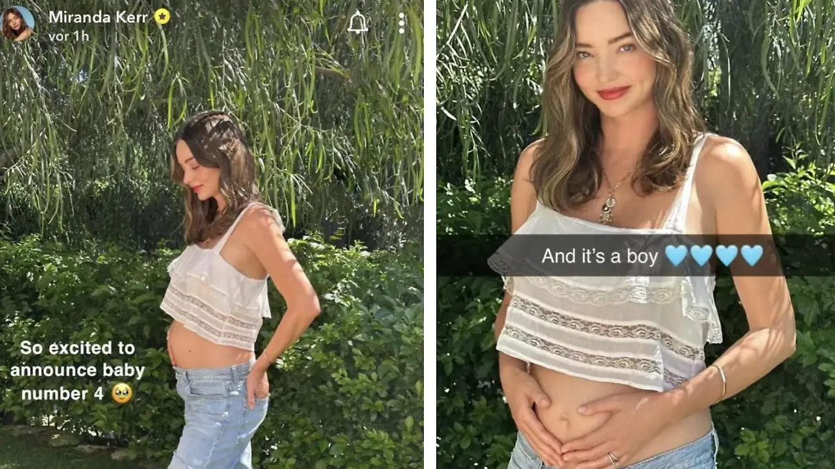 Miranda Kerr zeigt zum ersten Mal ihren Babybauch.