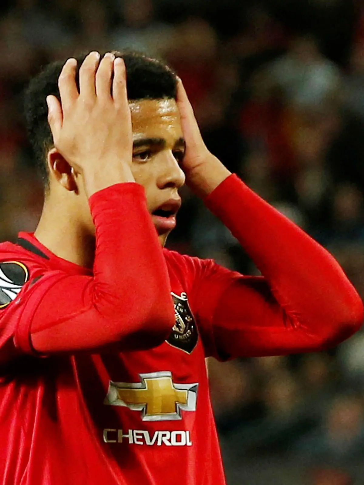 FILE PHOTO: Soccer Football - Europa League - Group L - Manchester United v Astana - Old Trafford, Manchester, Britain - September 19, 2019  Manchester United's Mason Greenwood reacts after a missed chance   REUTERS/Andrew Yates/File Photo