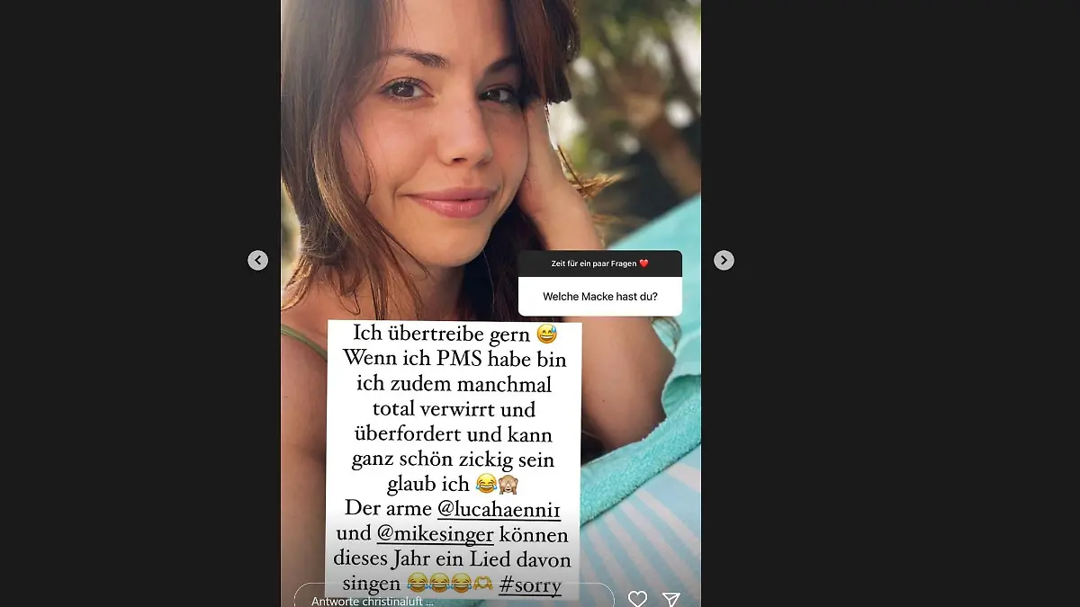 Auf Instagram gesteht Christina Luft: Sie ist manchmal zickig