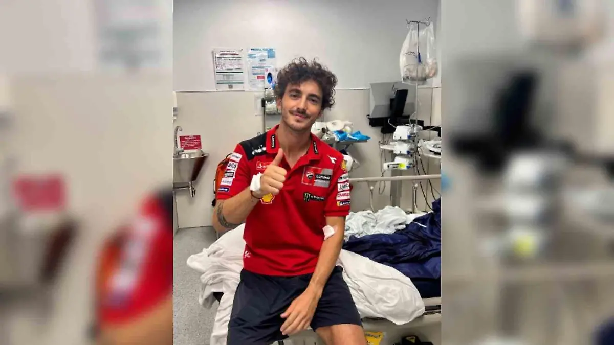 MotoGP-Weltmeister Pecco Bagnaia postet auf Instagram ein Bild aus dem Krankenhaus