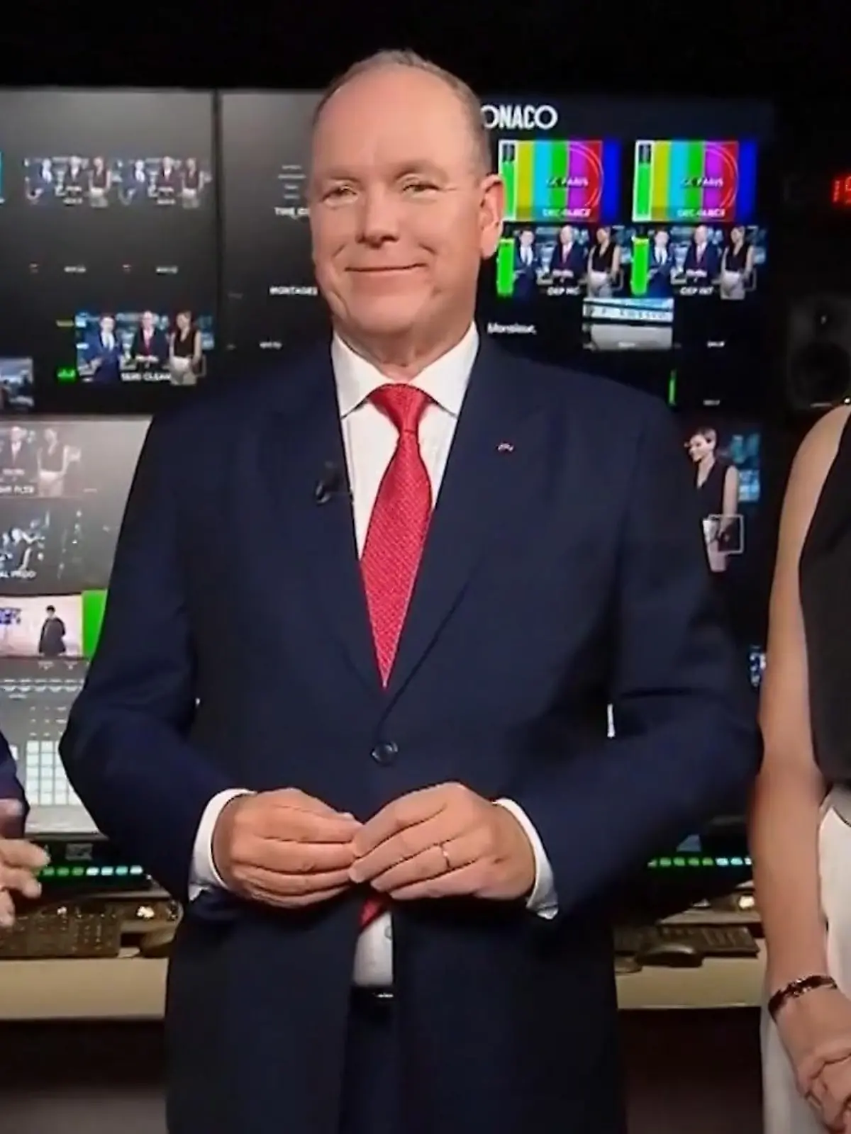 Albert von Monaco und seine Charlène zusammen im TV-Studio
