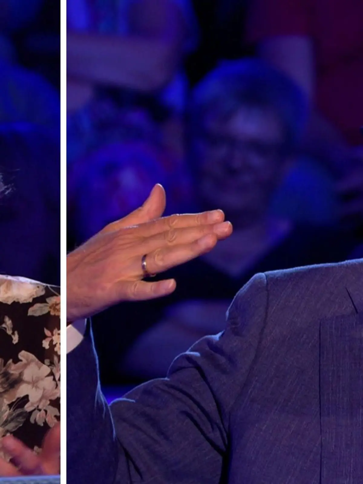 „Wer wird Millionär?“-Moderator Günther Jauch hört gebannt zu, wie seine Kandidatin Katharina Richter ihm erklärt, wie sie sich auf die Auswahlrunde vorbereitet hat.