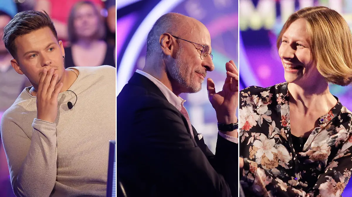 „Wer wird Millionär?“-Kandidaten Kai Genz, Sandro Bund und Katharina Richter