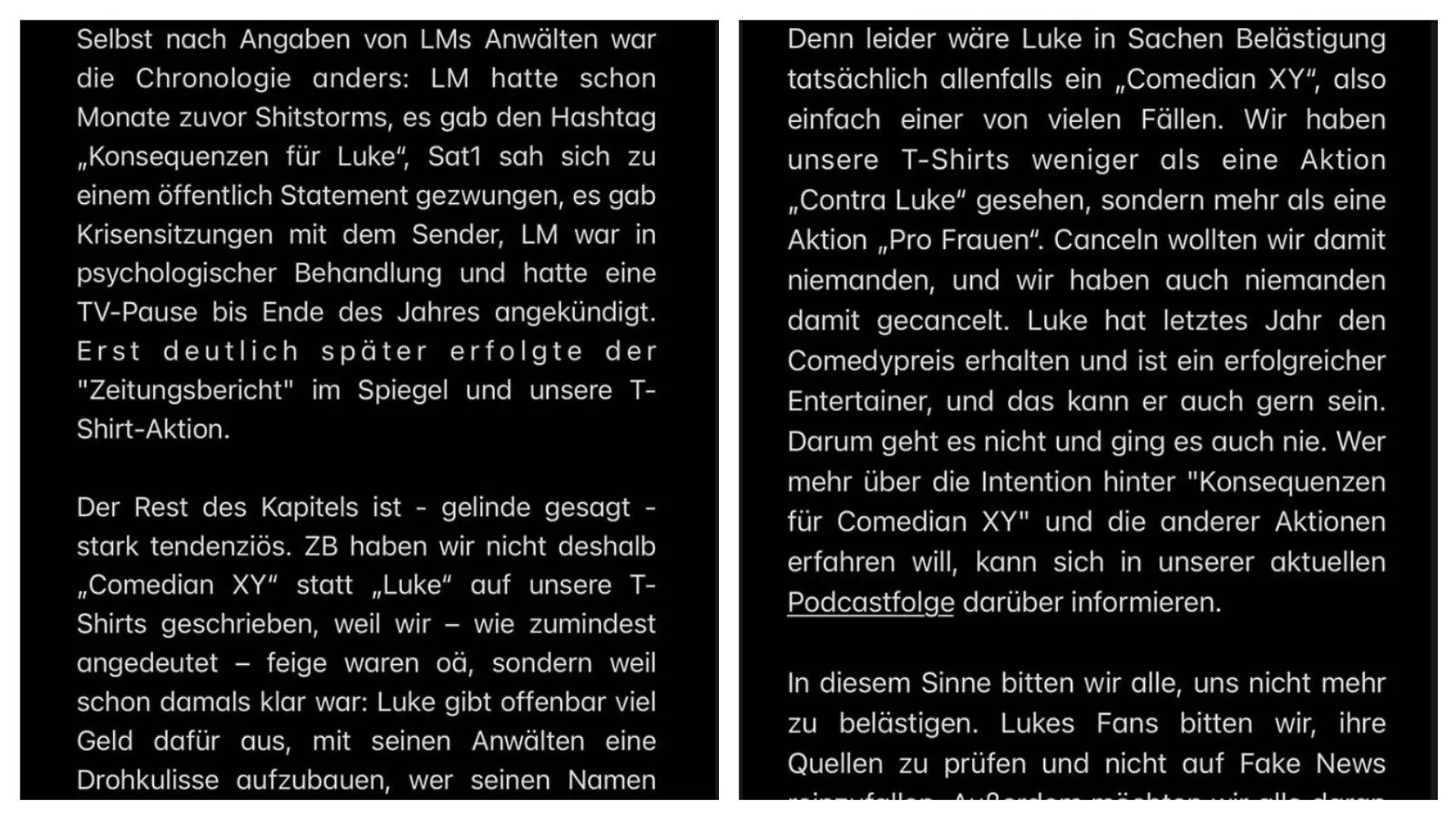 Bei Instagram sprechen Hazel Brugger und ihr Mann Thomas Spitzer Klartext