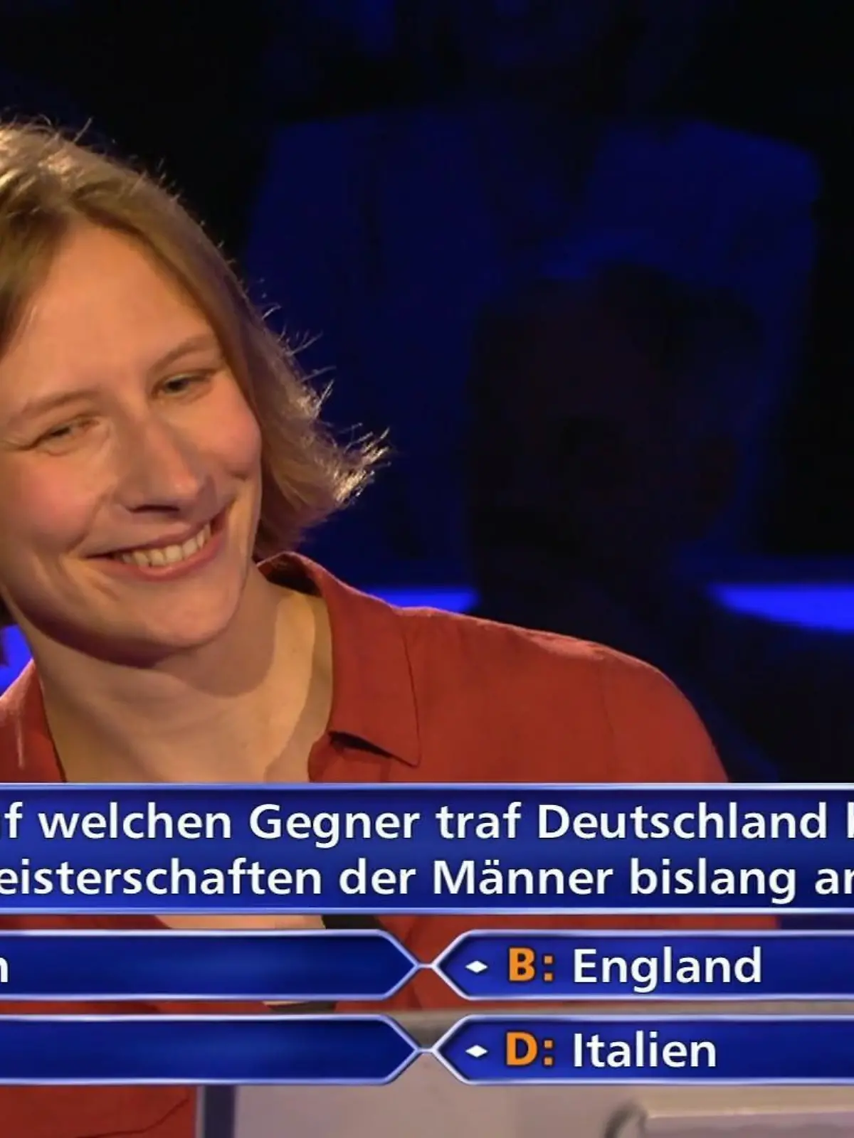 Katharina Richter stellt ihrem Freund die Quizfrage gar nicht erst. Sie will etwas ganz anderes von ihm wissen.