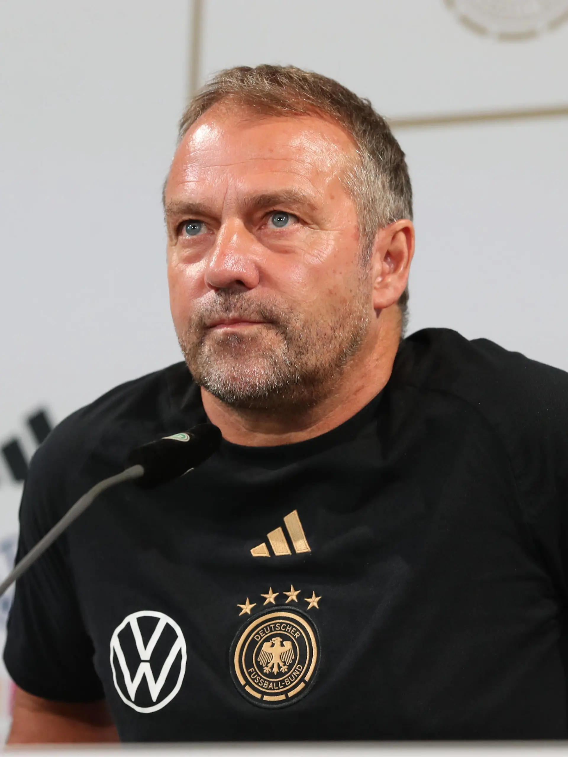 08.09.2023, xtgx, Fussball Laenderspiel , Deutschland - Pressekonferenz emspor, v.l. Hans Dieter Hansi Flick Deutschland, Trainer DFL/DFB REGULATIONS PROHIBIT ANY USE OF PHOTOGRAPHS as IMAGE SEQUENCES and/or QUASI-VIDEO Wolfsburg *** 08 09 2023, xtgx, football Laenderspiel , Germany press conference emspor, v l Hans Dieter Hansi Flick Germany, coach DFL DFB REGULATES PROHIBIT ANY USE OF PHOTOGRAPHS as IMAGE SEQUENCES and or QUASI VIDEO Wolfsburg