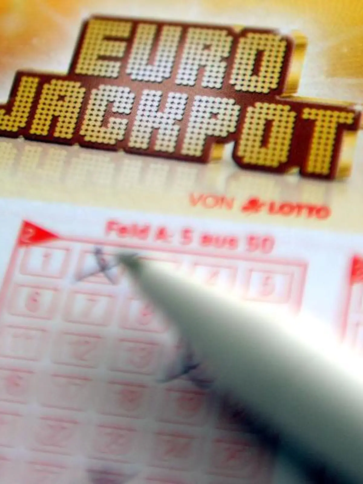 Eurojackpot-Lotterie-Schein