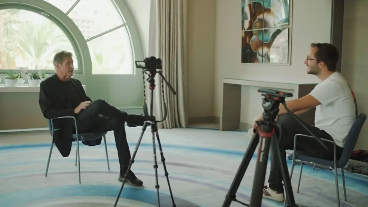 David Hasselhoff beim Interview in Monaco.