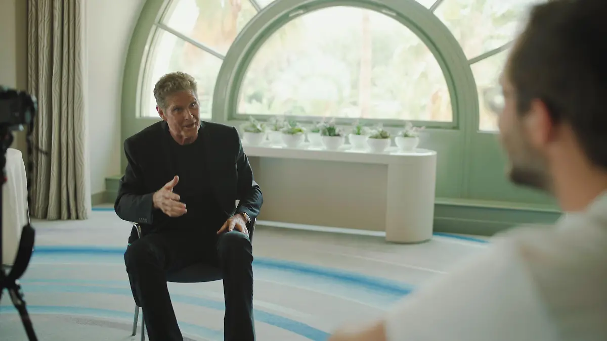David Hasselhoff beim Interview in Monaco.