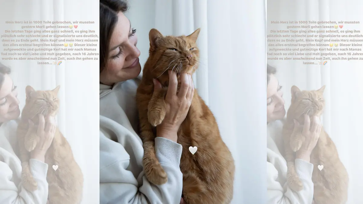 Nadine Klein mit ihrem Kater Morli