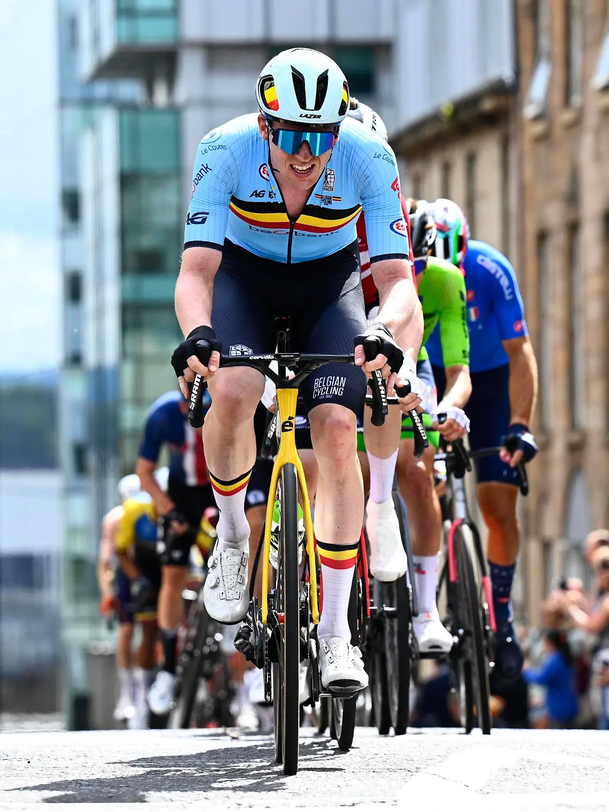 2023 UCI World Championships Cycling Glasgow - 6/08/2023 GLASGOW, UNITED KINGDOM - AUGUST 06 : Van Hooydonck Nathan Bel during the men elite road race during the 2023 UCI World Championships Cycling Glasgow on August 6, 2023 in Glasgow, United Kingdom, 06/08/2023 Glasgow United Kingdom PUBLICATIONxNOTxINxFRAxBEL Copyright: xGvgx