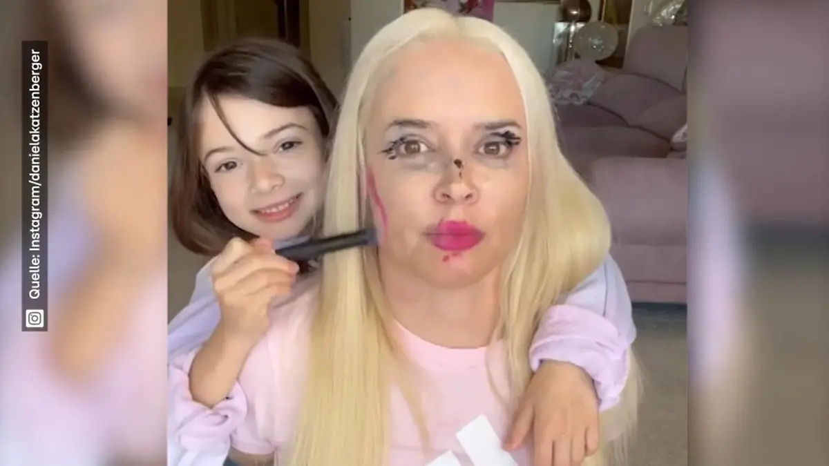 So sieht der "perfekte" Katzen-Look aus Daniela Katzenberger lässt sich von ihrer Tochter schminken