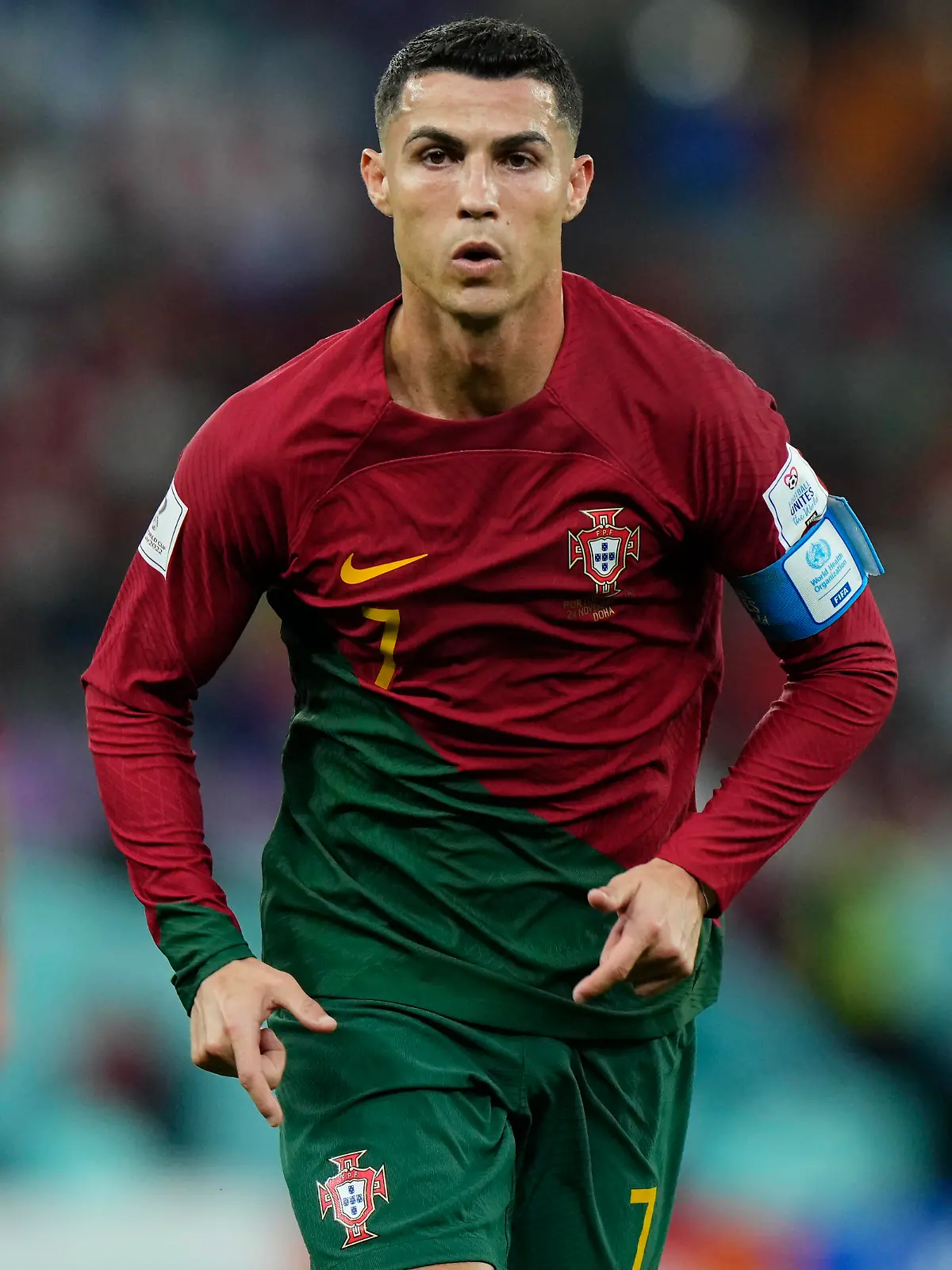 Portugal v Ghana: Group H - FIFA World Cup, WM, Weltmeisterschaft, Fussball Qatar 2022 Cristiano Ronaldo Centre-Forward of Portugal during the FIFA World Cup Qatar 2022 Group H match between Portugal and Ghana at Stadium 974 on November 24, 2022 in Doha, Qatar. Doha Qatar PUBLICATIONxNOTxINxFRA Copyright: xJosexBretonx originalFilename:breton-portugal221124_npT6s.jpg 