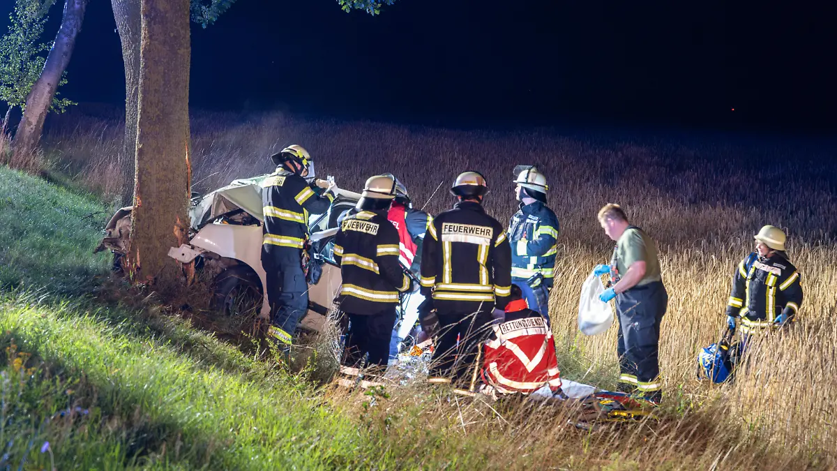 Gegen drei Uhr in der Nacht schleuderte der Wagen aus einer Rechtskurve gegen einen Baum.