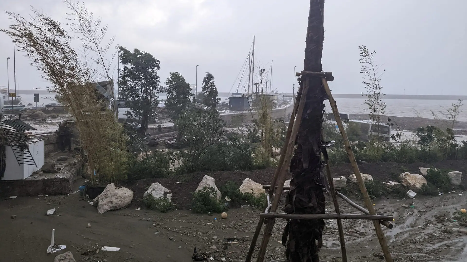A general view shows the aftermath of a landslide on the Italian holiday island of Ischia, Italy, in this handout photo obtained by Reuters on November 26, 2022. Carabinieri/Handout via REUTERS THIS IMAGE HAS BEEN SUPPLIED BY A THIRD PARTY.