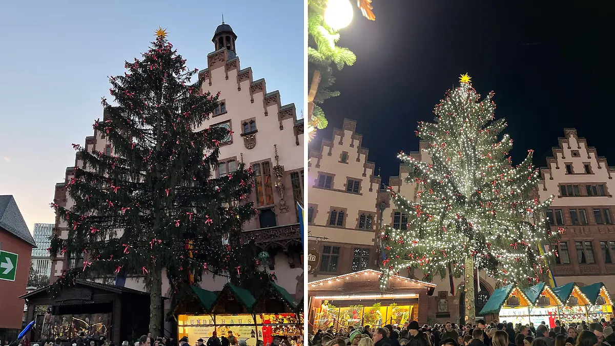 Frankfurter Weihnachtsbaum 2022, Römer.