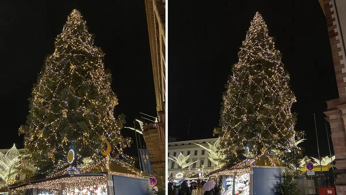 Weihnachtsbaum auf dem Wiesbadener Schlossplatz.