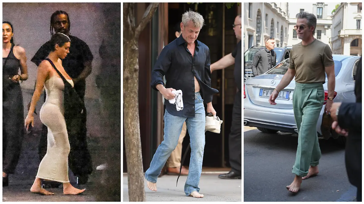 Bianca Censori, Sean Penn und Chris Pine sind im Barfuß-Fieber