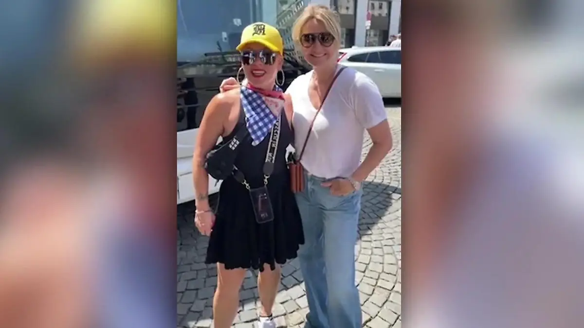 Frauke Ludowig trifft PINK zufällig in Wien Überraschungs-Moment