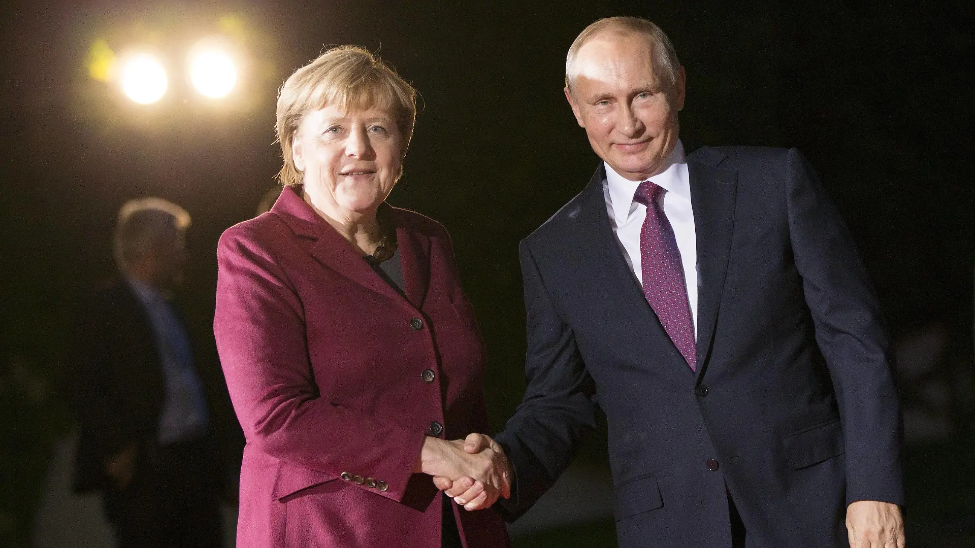 October 19, 2016 - Berlin, Germany - German Chancellor Angela Merkel and Russian President Vladimir Putin pose for the photographers upon his arrival at the Chancellery in Berlin, Germany on October 19, 2016. German Chancellor Angela Merkel is meeting in the Normandy format with French President Francois Hollande, Russian President Vladimir Putin and Ukrainian President Petro Poroshenko to discuss security in Ukraine and in Syria. Berlin Germany PUBLICATIONxINxGERxSUIxAUTxONLY - ZUMAn230 20161019_zaa_n230_082

October 19 2016 Berlin Germany German Chancellor Angela Merkel and Russian President Vladimir Putin Pose for The Photographers UPON His Arrival AT The Chancellery in Berlin Germany ON October 19 2016 German Chancellor Angela Merkel IS Meeting in The Normandy Format With French President François Hollande Russian President Vladimir Putin and Ukrainian President Petro Poroshenko to discuss Security in Ukraine and in Syria Berlin Germany PUBLICATIONxINxGERxSUIxAUTxONLY  20161019_zaa_n230_082  
