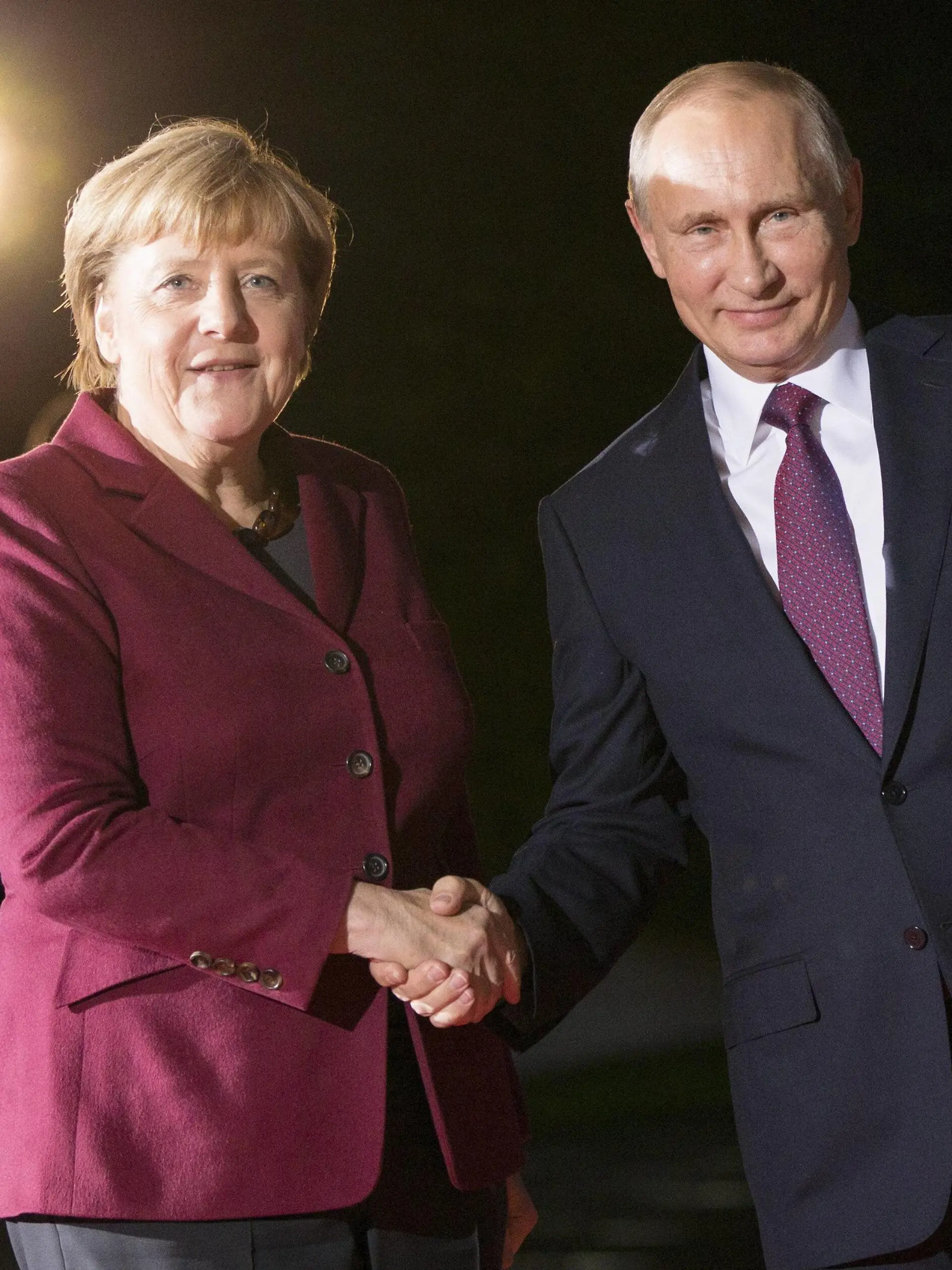 October 19, 2016 - Berlin, Germany - German Chancellor Angela Merkel and Russian President Vladimir Putin pose for the photographers upon his arrival at the Chancellery in Berlin, Germany on October 19, 2016. German Chancellor Angela Merkel is meeting in the Normandy format with French President Francois Hollande, Russian President Vladimir Putin and Ukrainian President Petro Poroshenko to discuss security in Ukraine and in Syria. Berlin Germany PUBLICATIONxINxGERxSUIxAUTxONLY - ZUMAn230 20161019_zaa_n230_082

October 19 2016 Berlin Germany German Chancellor Angela Merkel and Russian President Vladimir Putin Pose for The Photographers UPON His Arrival AT The Chancellery in Berlin Germany ON October 19 2016 German Chancellor Angela Merkel IS Meeting in The Normandy Format With French President François Hollande Russian President Vladimir Putin and Ukrainian President Petro Poroshenko to discuss Security in Ukraine and in Syria Berlin Germany PUBLICATIONxINxGERxSUIxAUTxONLY  20161019_zaa_n230_082  