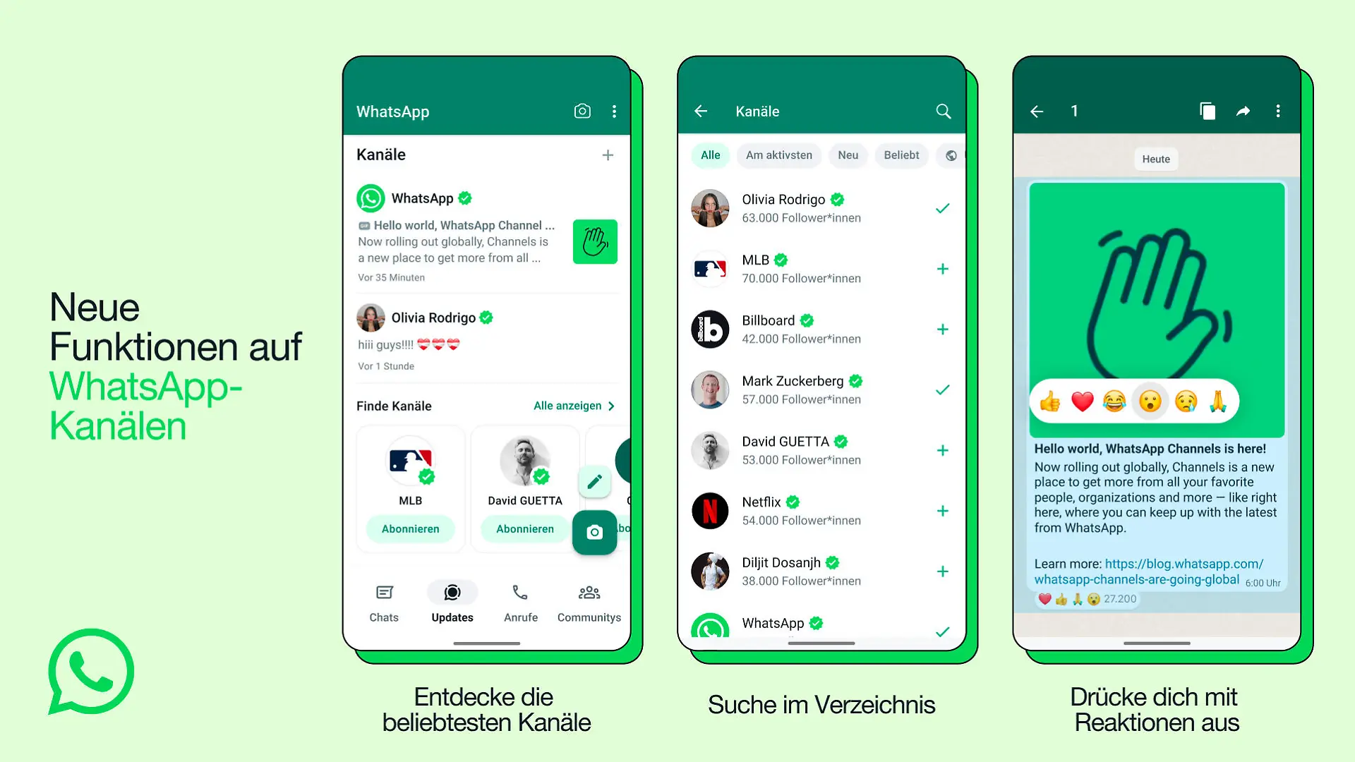 Kanal-Funktion bei WhatsApp