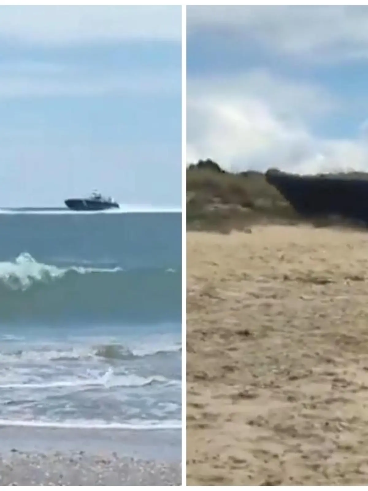 Mit Vollgas sind mehrere Drogenschmuggler mit einem Schnellboot auf einen Strand in Spanien gerast. Nur knapp verfehlen sie dabei mehrere Touristen. Danach flüchten sie zu Fuß weiter.