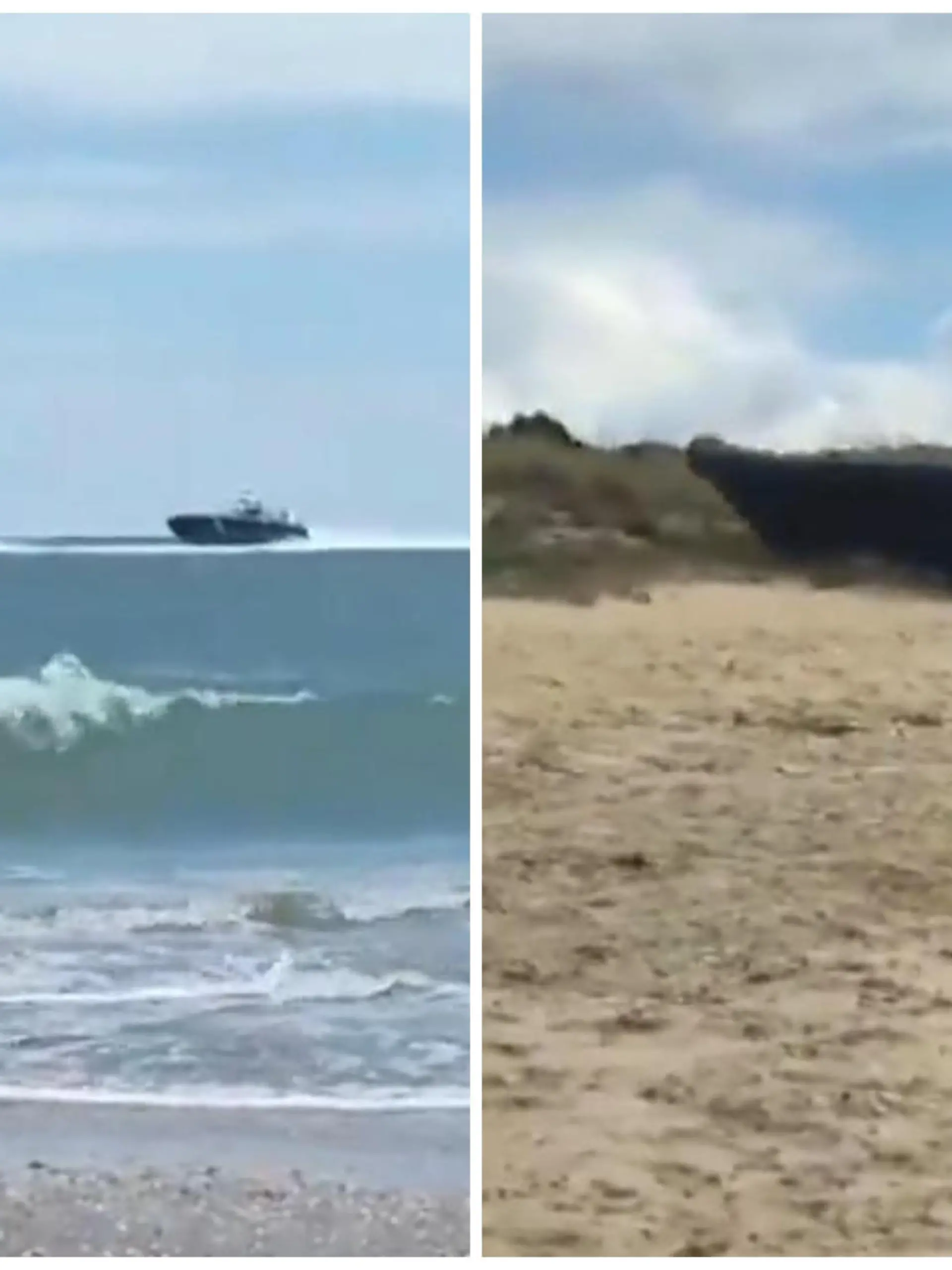 Mit Vollgas sind mehrere Drogenschmuggler mit einem Schnellboot auf einen Strand in Spanien gerast. Nur knapp verfehlen sie dabei mehrere Touristen. Danach flüchten sie zu Fuß weiter.