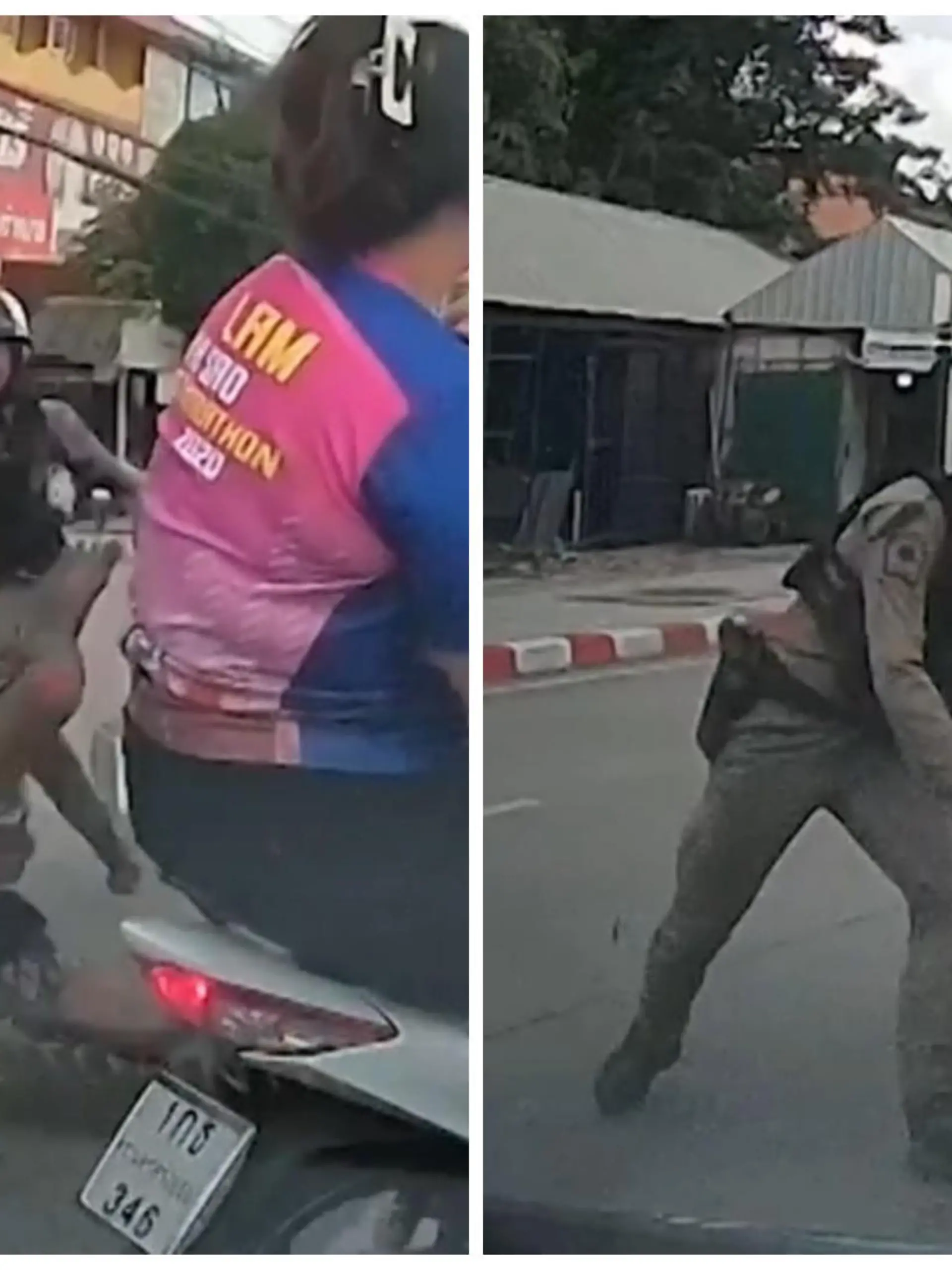 Immerhin hat er es versucht: Ein Häftling in Thailand will von einem Polizeiwagen fliegen - scheitert dabei aber grandios und fällt auf den Boden.