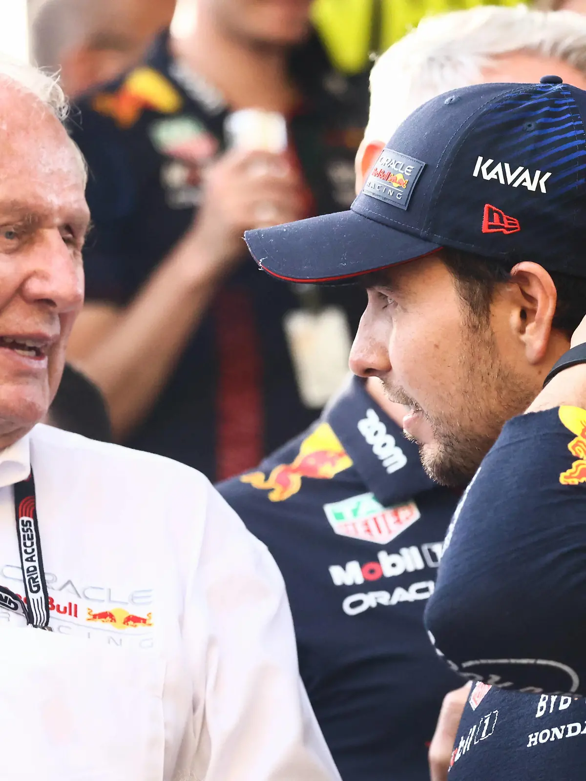 F1 Italian Grand Prix 2023 Helmut Marko and Sergio Perez of Red Bull Racing after the Formula 1 Italian Grand Prix at Autodromo Nazionale di Monza in Monza, Italy on September 3, 2023. Monza Italy PUBLICATIONxNOTxINxFRA Copyright: xJakubxPorzyckix originalFilename:porzycki-f1italia230903_np91Q.jpg