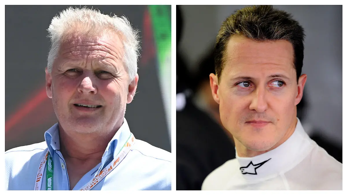 Johnny Herbert (l.) spricht über den Gesundheitszustand von Michael Schumacher.