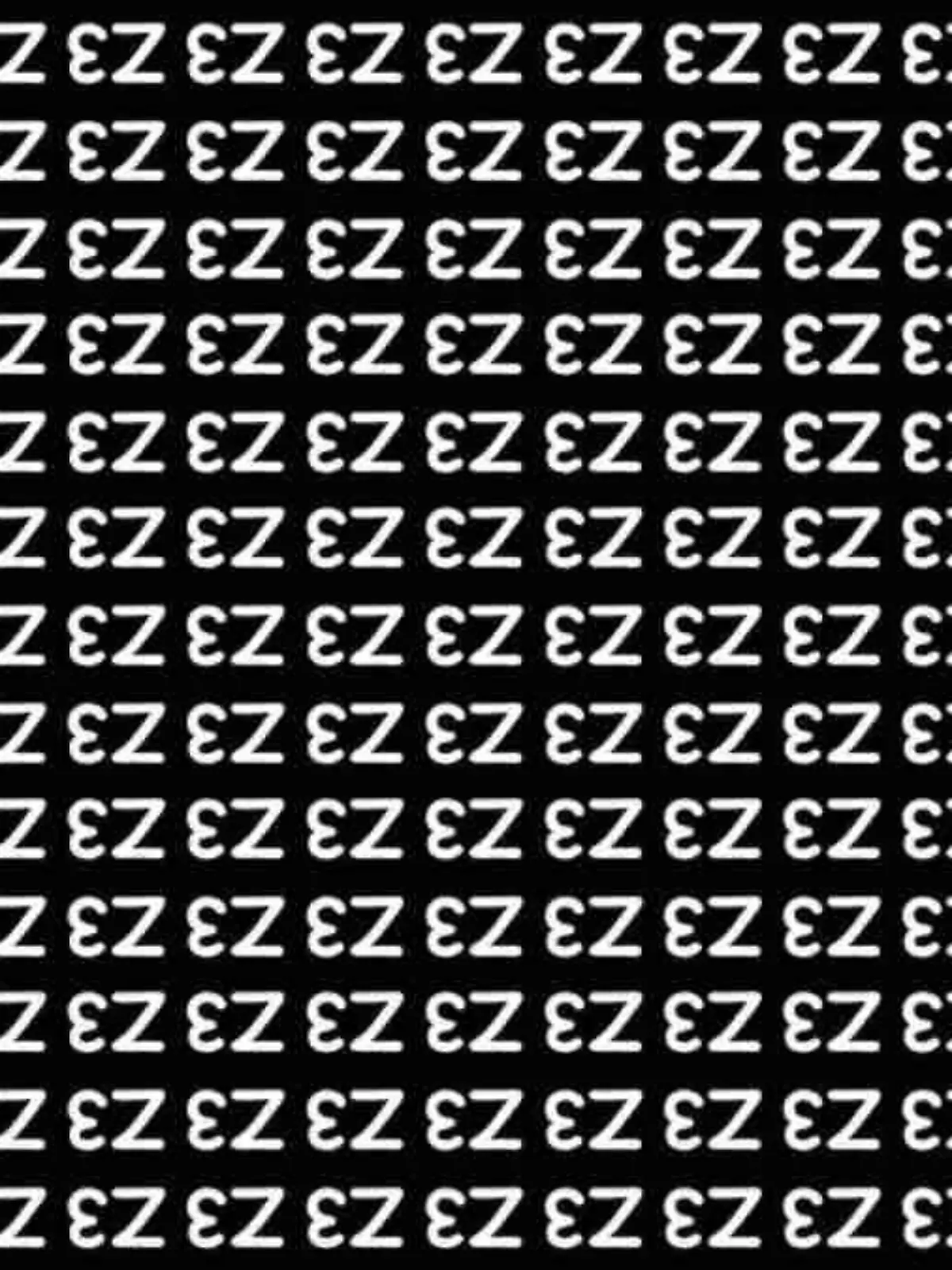 Suchbild mit diversen "E" und "Z", darunter auch eine 23